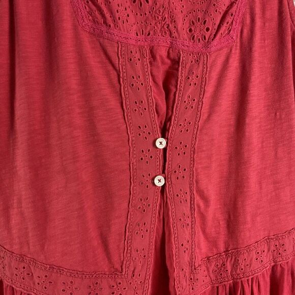 Anthropologie Meadow Rue Pink Eyelet Sleeveless Tunic Top Size Small - Picture 4 of 8